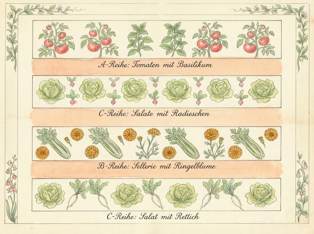 Mischkultur Beet Beispiel